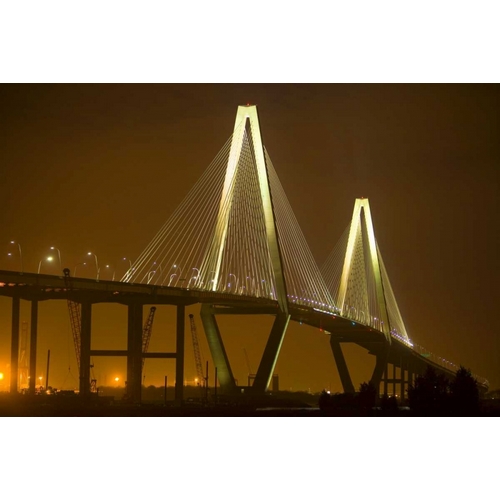 SC, Charleston Arthur Revenel Bridge at night